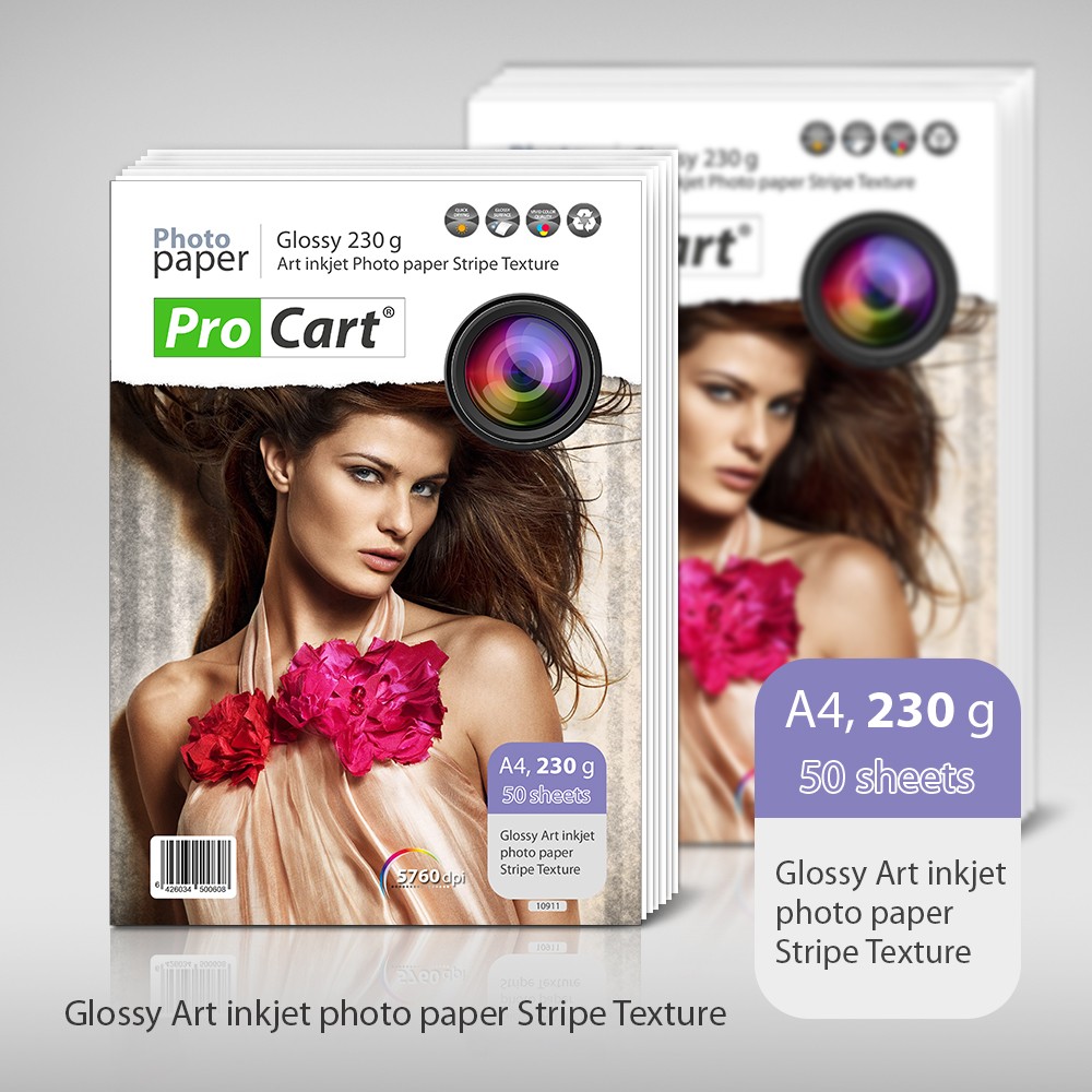 Hartie FOTO Glossy texturata cu dungi A4 230gr - imagine 3